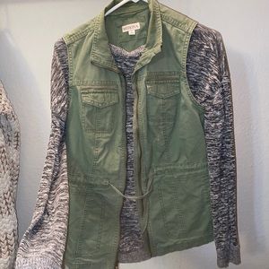 sweater and green vest